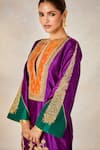 Shop_Masaba_Purple Heavy Raw Silk Embroidery Sequin The Jamun Cooler Kurta Salwar Set _Online