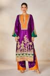 Masaba_Purple Heavy Raw Silk Embroidery Sequin The Jamun Cooler Kurta Salwar Set 