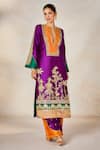 Masaba_Purple Heavy Raw Silk Embroidery Sequin The Jamun Cooler Kurta Salwar Set 