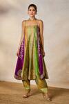 Buy_Masaba_Multi Color Heavy Raw Silk Embroidery Berry The Paan Pista Anarkali With Salwar _Online_at_Aza_Fashions