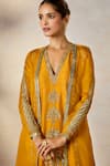 Buy_Masaba_Yellow Kurta Dupion Silk Embroidery Amaltas Jacket The Aam Panna Pant Set 