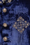 Tiber Taber_Blue Bandhgala 100% Viscose Embroidery Mandala Butti With Pant _at_Aza_Fashions