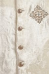 Tiber Taber_Cream Bandhgala 100% Viscose Embroidery Diamond Butti With Pant _at_Aza_Fashions