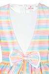 STELLA ROSSA BY LES PETITS_White Banana Crepe Self Design Candy Stripe Pattern Dress _Online_at_Aza_Fashions