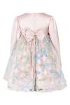 Shop_STELLA ROSSA BY LES PETITS_Pink Satin Applique Floral Dress _at_Aza_Fashions