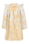 Buy_STELLA ROSSA BY LES PETITS_White Jacquard Woven Floral Pattern Dress _at_Aza_Fashions