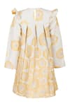 Shop_STELLA ROSSA BY LES PETITS_White Jacquard Woven Floral Pattern Dress _at_Aza_Fashions