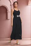 Buy Naintara Bajaj Black Linen Scoop Neck Belcia Plain Dress at Aza Fashions Buy_Naintara Bajaj_Black Linen Scoop Neck Belcia Plain Dress _at_Aza_Fashions