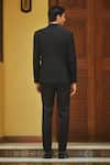 Shop_Bohame_Black Terry Wool Plain Harrison Lapel Tuxedo Set _at_Aza_Fashions