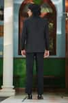 Shop_Bohame_Black Terry Wool Embroidery Cutdana Brad Tuxedo Set _at_Aza_Fashions