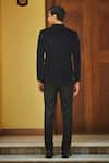 Shop_Bohame_Black Terry Wool Plain Dark Knight Bandhgala With Pant _at_Aza_Fashions