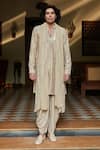 Buy_Bohame_Beige Kurta Chanderi Embroidery Mirror Zora Set _at_Aza_Fashions