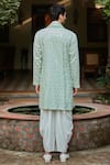 Bohame_Green Kurta Georgette Embroidered Sequin Haves Mirror Dhoti Pant Set _Online_at_Aza_Fashions