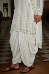 Buy_Bohame_White Kurta Georgette Embroidered Sequin Dream Mirrorwork Dhoti Pant Set _Online_at_Aza_Fashions