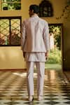 Shop_Bohame_Pink Kurta And Pant Suiting Embroidered Bead Vitale Geometric Bundi Set _at_Aza_Fashions