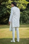 Shop_Bohame_Off White Sherwani Raw Silk Embroidered Bead Imperial Dawn Wave Pant Set _at_Aza_Fashions