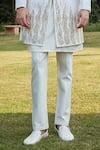 Shop_Bohame_Off White Sherwani Raw Silk Embroidered Bead Imperial Dawn Wave Pant Set _Online_at_Aza_Fashions