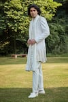 Buy_Bohame_Off White Sherwani Raw Silk Embroidered Bead Imperial Dawn Wave Pant Set 