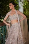 Shop_Bohame_Gold Blouse And Lehenga Raw Silk Embroidery Sequin Sweetheart Alia Bridal Set _Online_at_Aza_Fashions