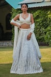 Buy_Bohame_Off White Blouse And Lehenga Raw Silk Embroidery Zardozi Samaira Bridal Set _at_Aza_Fashions