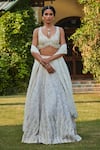 Bohame_Off White Blouse And Lehenga Raw Silk Embroidery Zardozi Samaira Bridal Set _at_Aza_Fashions