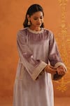 Shop_Inej_Purple Velvet Embroidered Floral Round Placement Straight Kurta Set _Online_at_Aza_Fashions