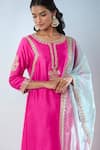 Samyukta Singhania_Pink Anarkali Dolla Hand Embroidered Gota Set _Online_at_Aza_Fashions