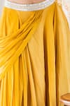 Lavina sippy_Yellow Crepe Embellished Mirror Sweetheart Waist Draped Skirt With Blouse _Online_at_Aza_Fashions