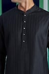 Buy_Philocaly_Black Cotton Silk Embroidered Thread Aura Kurta And Trouser Set 