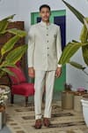 Buy_Philocaly_Off White Wool Blend Solid Tejas Bandhgala _at_Aza_Fashions