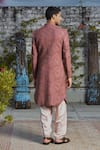 Shop_Philocaly_Pink Cotton Silk Embroidery Fleur Yuv Sherwani _at_Aza_Fashions