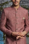 Philocaly_Pink Cotton Silk Embroidery Fleur Yuv Sherwani _at_Aza_Fashions