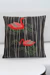 Mid July Home_Black Premium Velvet Embroidery Swan Serenade Cushion Covers - Set Of 2 _Online_at_Aza_Fashions