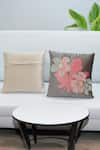 Buy_Mid July Home_Grey Premium Velvet Print Dawn Bloom Embroidered Cushion Cover _at_Aza_Fashions