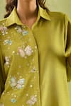 Samyukta Singhania_Yellow Imported Soft Linen Butterfly Bloom Embellished Shirt With Pant _Online_at_Aza_Fashions