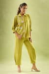 Shop_Samyukta Singhania_Yellow Imported Soft Linen Butterfly Bloom Embellished Shirt With Pant _Online_at_Aza_Fashions