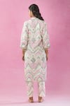 Shop_Kunwaraniritu_White Georgette Embroidery Mirror Collared Neck Kurta Pant Set _at_Aza_Fashions