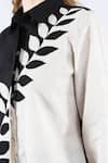 Shop_Linen Bloom_Black 100% Pure Linen Embroidered Thread Shirt Leaf Colour Block With Pant 