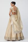 Shop_Vvani by Vani Vats_Gold Banarasi Shimmer Organza Embroidery Mirror Linear Lehenga Blouse Set _at_Aza_Fashions