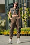 Buy_THE EPISODE_Green Fleece 52% Cotton And 48% Love Nest Sleeveless With Joggers _at_Aza_Fashions