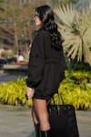 Shop_THE EPISODE_Black Fleece 52% Cotton And 48% Polyester Front Zip It Sweatshirt Dress _at_Aza_Fashions