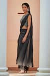 Shop_Bohame_Black Satin Chiffon Embroidery Sequin Round Kareena Concept Saree With Blouse _at_Aza_Fashions