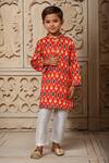 Buy_Arihant Rai Sinha_White Silk Printed Geometric Kurta Set _at_Aza_Fashions