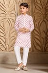 Buy_Arihant Rai Sinha_Off White Kurta Rayon Threadwork Floral Butti Pattern With Pyjama _at_Aza_Fashions