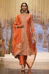 Buy_Sheetal Batra_Orange Silk Chanderi Embroidery Amayah Paisley Bloom Jacket Kurta And Pant Set _at_Aza_Fashions