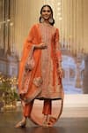 Sheetal Batra_Orange Silk Chanderi Embroidery Amayah Paisley Bloom Jacket Kurta And Pant Set _Online_at_Aza_Fashions