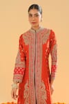 Sheetal Batra_Orange Silk Chanderi Embroidery Amayah Paisley Bloom Jacket Kurta And Pant Set _at_Aza_Fashions