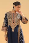 Buy_Sheetal Batra_Blue Silk Chanderi Embroidery Kirandori High Hana Gul Choga Kurta And Salwar Set 