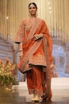 Sheetal Batra_Orange Silk Chanderi Embroidery Irha Ornate Paisley Short Anarkali And Salwar Set _Online_at_Aza_Fashions