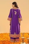 Shop_Sheetal Batra_Purple Silk Chanderi Embroidery Kirandori Maisha Blossom Kurta With Palazzo _at_Aza_Fashions